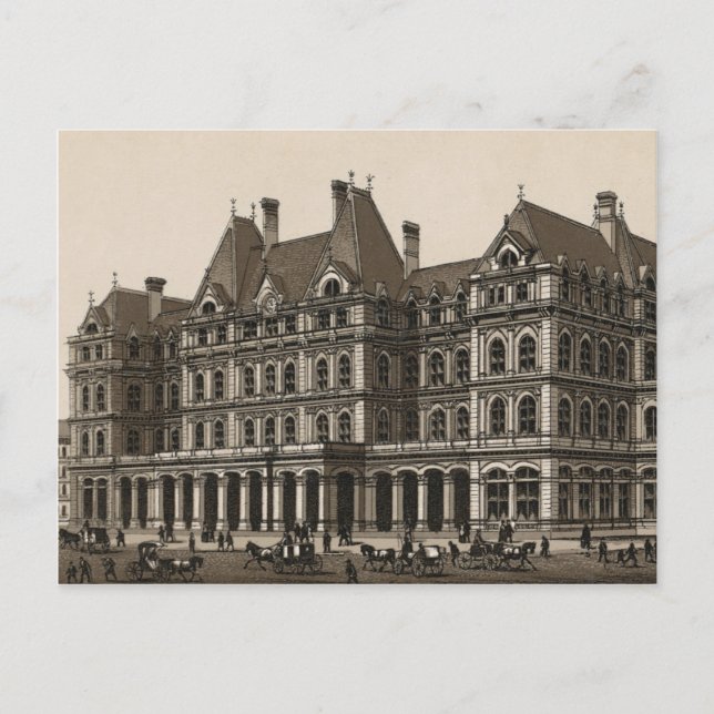 Carte Postale Chicago Custom House and Post Office (c. 1880) (Devant)