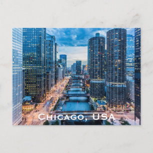 Carte Postale Chicago, États-Unis Voyage Tourisme Publicité vint