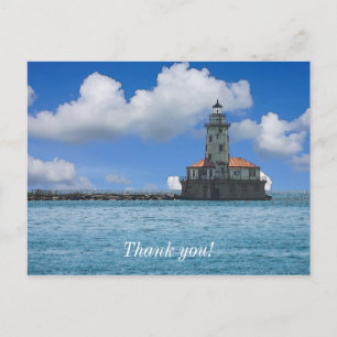 Carte Postale Chicago Harbor Lighthouse Remerciements Impression