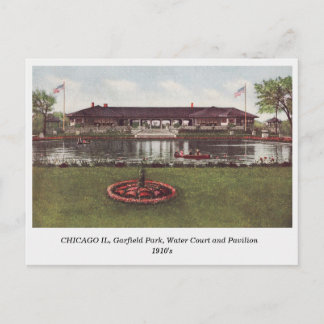 Carte Postale Chicago IL, Garfield Park, Water Court Vue des ann