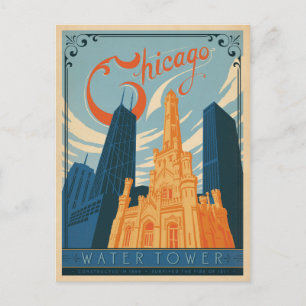 Carte Postale Chicago, IL - Tour de l'eau