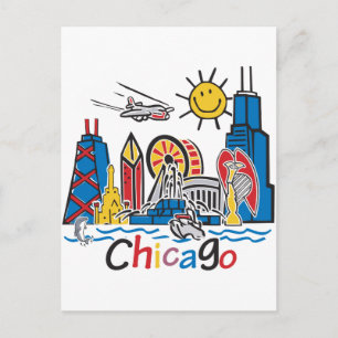 Carte Postale Chicago Kids Skyline
