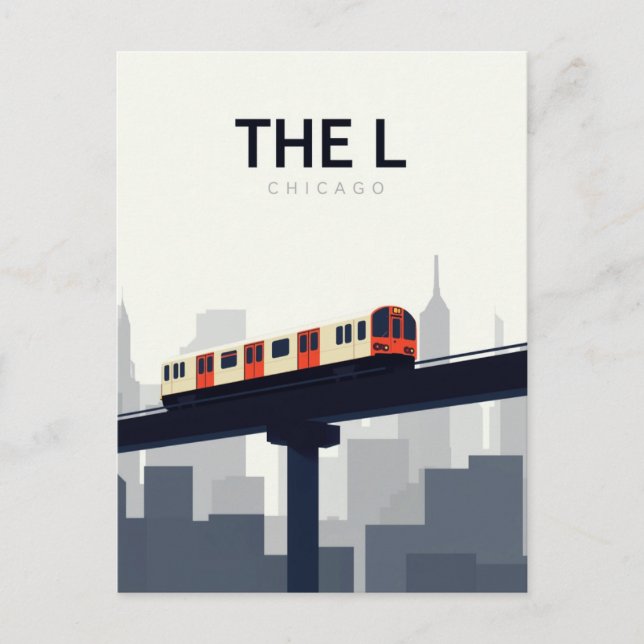 Carte Postale Chicago 'L' Elevated Train (Devant)