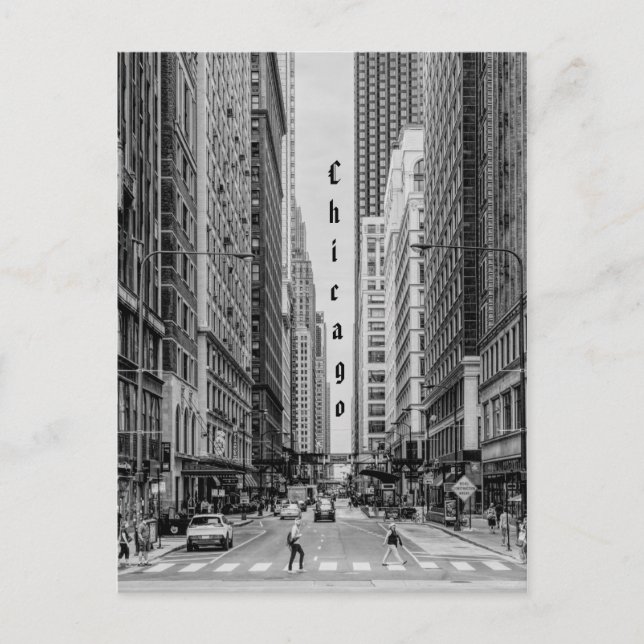 Carte postale Chicago Madison Street Gris (Devant)