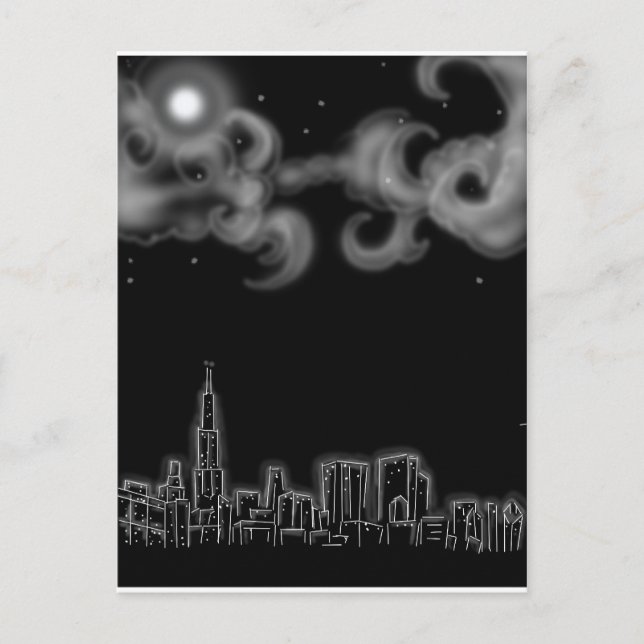Carte Postale chicago nuit1 copie 2 (Devant)