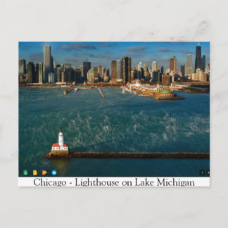 Carte Postale Chicago — Phare sur le lac Michigan