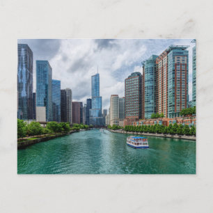 Carte postale Chicago River et Trump Tower