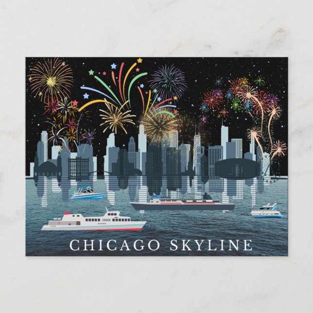 Carte Postale Chicago Skyline (Devant)