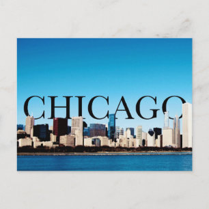 Carte Postale Chicago Skyline avec CHICAGO dans le ciel