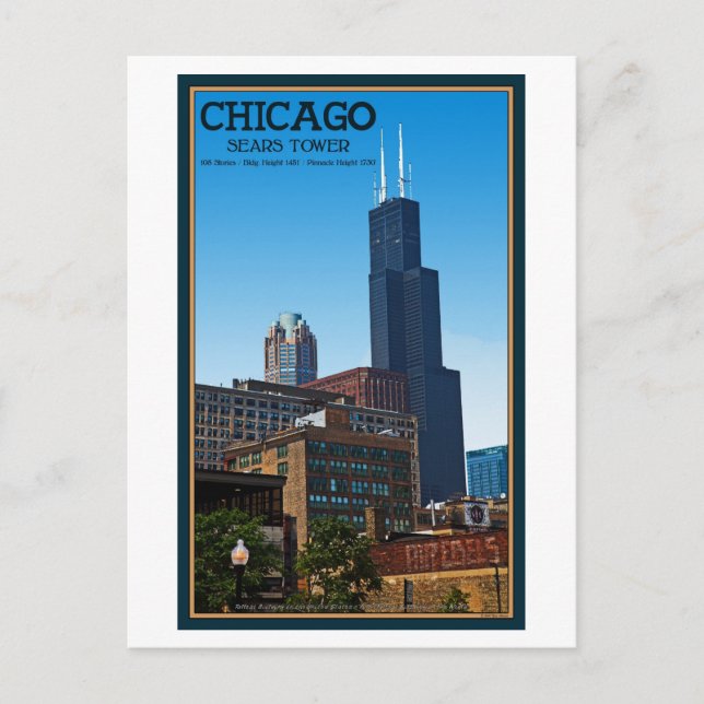Carte Postale Chicago - Tour Sears (Devant)