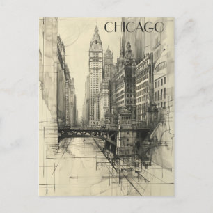 Carte Postale Chicago USA Travel