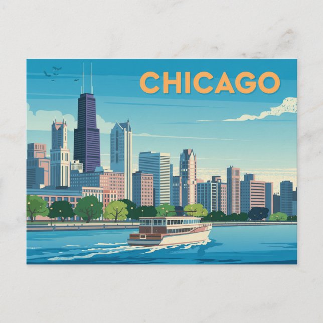 Carte Postale Chicago vintage (Devant)