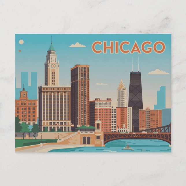 Carte Postale Chicago vintage (Devant)