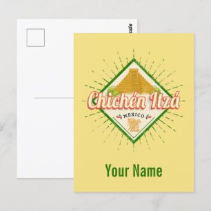 Carte Postale Chichen Itza Mexique Retro Maya Vintage Yucatan