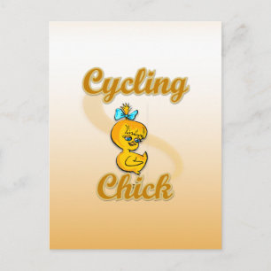 Carte Postale Chick cycliste