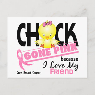 Carte Postale Chick Est Parti Rose Pour Mon Ami Cancer Du Sein