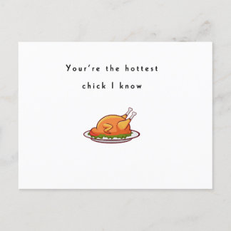 Carte Postale Chick le plus chaud que je connaisse, poulet drôle