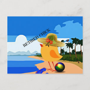 Carte Postale Chick retraité - Humour