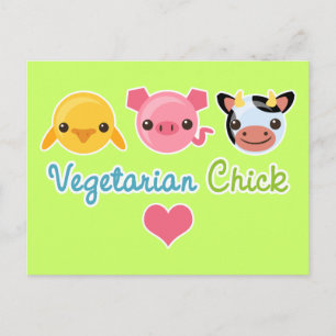 Carte Postale Chick végétarien