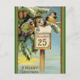 Carte Postale Chickadees modifiables à Noël 25 décembre