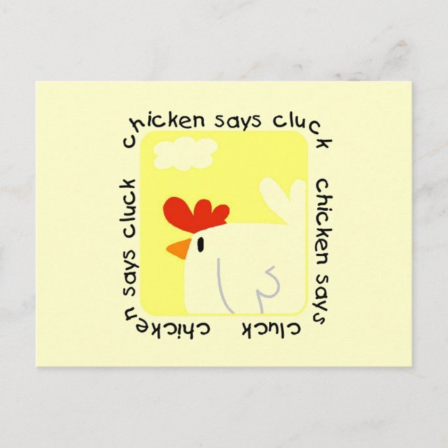 Carte Postale Chicken dit Cluck Tshirts et cadeaux (Devant)