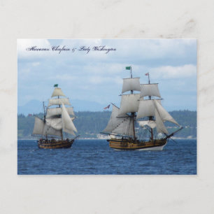 Carte Postale Chieftain et Lady Washington Hawaïen