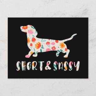 Carte Postale Chien à fleurs court et sassy Dachshund