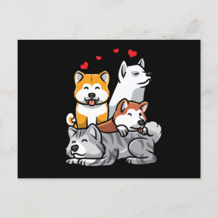 Carte Postale Chien Akita Inu