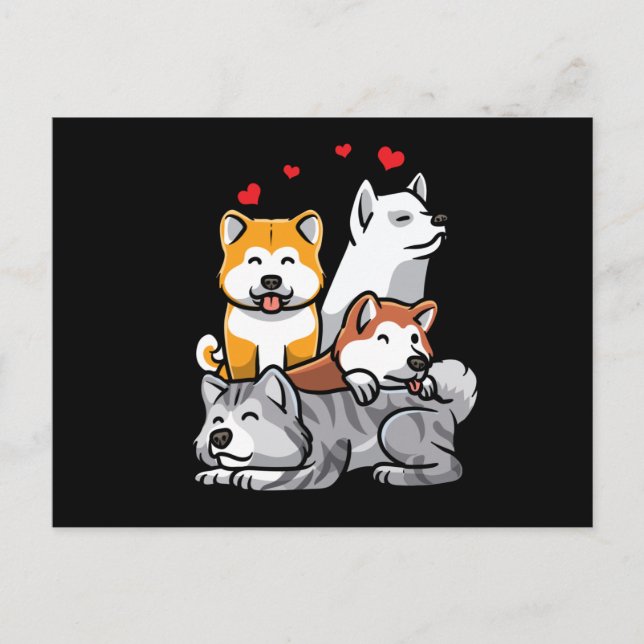 Carte Postale Chien Akita Inu (Devant)
