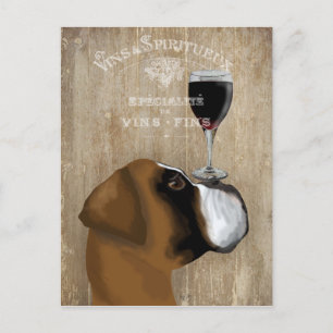 Carte Postale Chien Au Vin Boxer