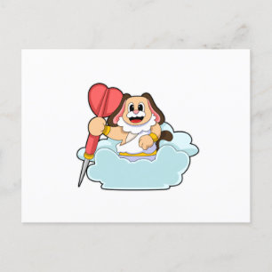 Carte Postale Chien aux Fléchettes avec Fléchette