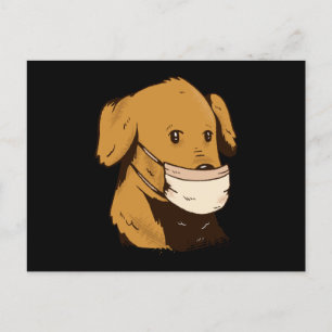 Carte Postale Chien avec masque facial