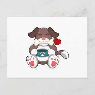 Carte Postale Chien avec os