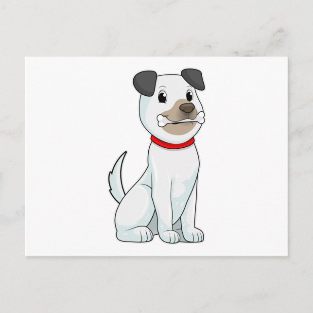 Carte Postale Chien avec un os (Devant)