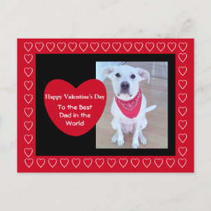 Carte Postale Chien blanc mignon aux oreilles amusantes Coeurs r