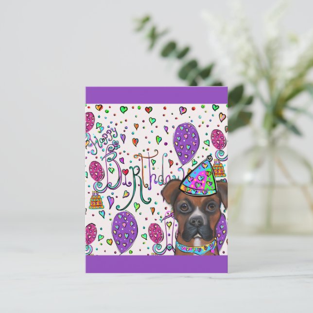 Carte Postale Chien Boxer (Debout devant)