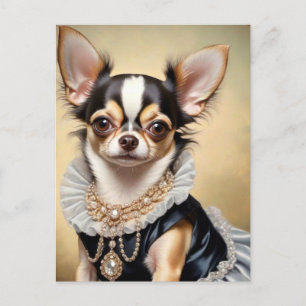 Carte Postale Chien Chihuahua portant une robe