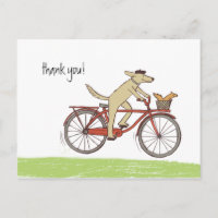 Chien cycliste et écureuil fantaisiste merci perso