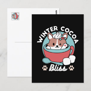 Carte Postale Chien dans la Mug Festive pour Vibes de vacances -