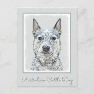 Carte Postale Chien de bétail australien - Cute Original Dog Art