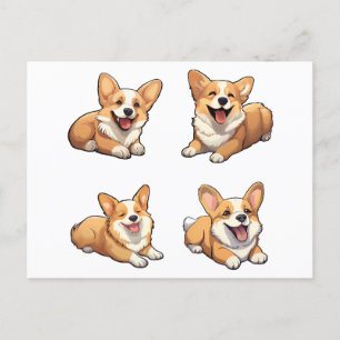 Carte Postale chien de chiot de jument corgi