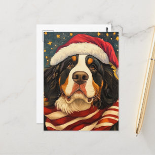 Carte Postale Chien de montagne bernois de Noël