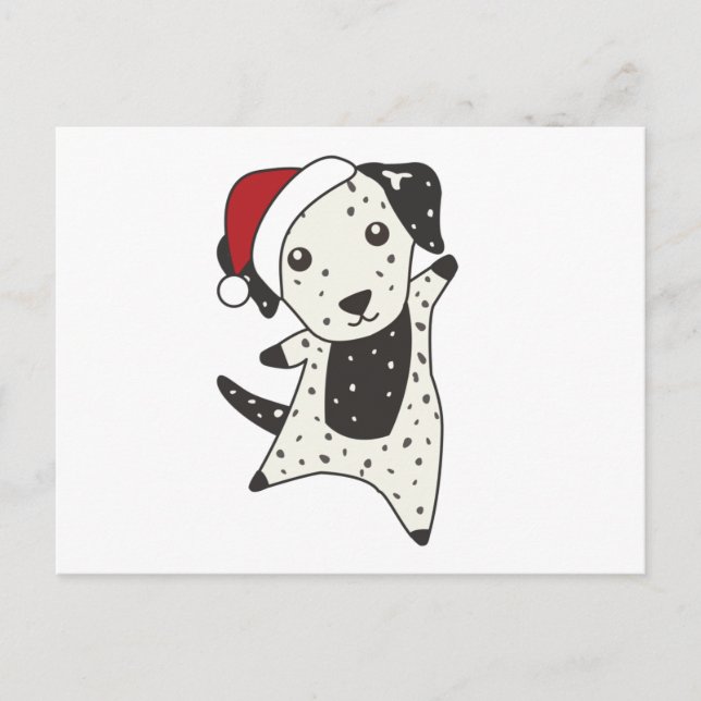 Carte Postale Chien de Noël Dalmatien Animaux d'hiver Chiens (Devant)