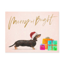 Chien de Noël de Noël Dachshund Joyeux brillant