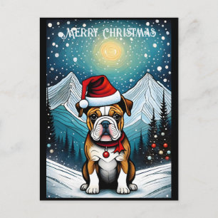 Carte Postale Chien de taureaux français de Montagne Neige Père