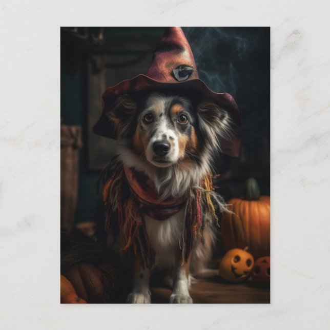 Carte Postale Chien d'Halloween (Devant)