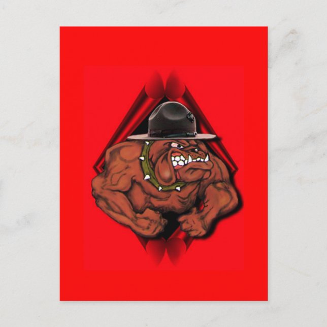 Carte Postale Chien diable USMC (Devant)