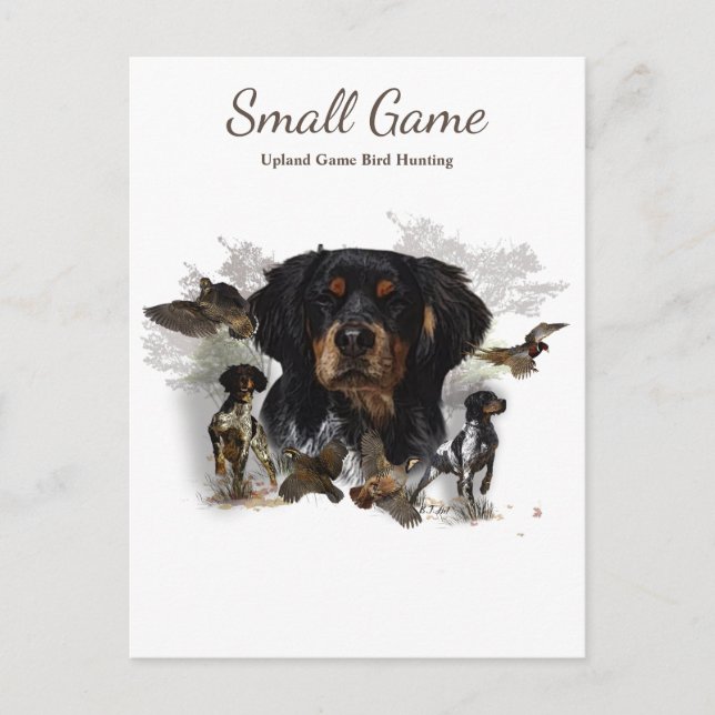 Carte Postale Chien d'oiseaux, Jeu de l'Upland Chasse aux oiseau (Devant)