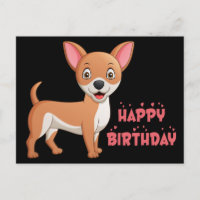 Chien drôle Cartoon Chiot Mignon Anniversaire Chih