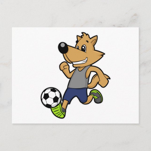 Carte Postale Chien en tant que joueur de football à Soccer (Devant)